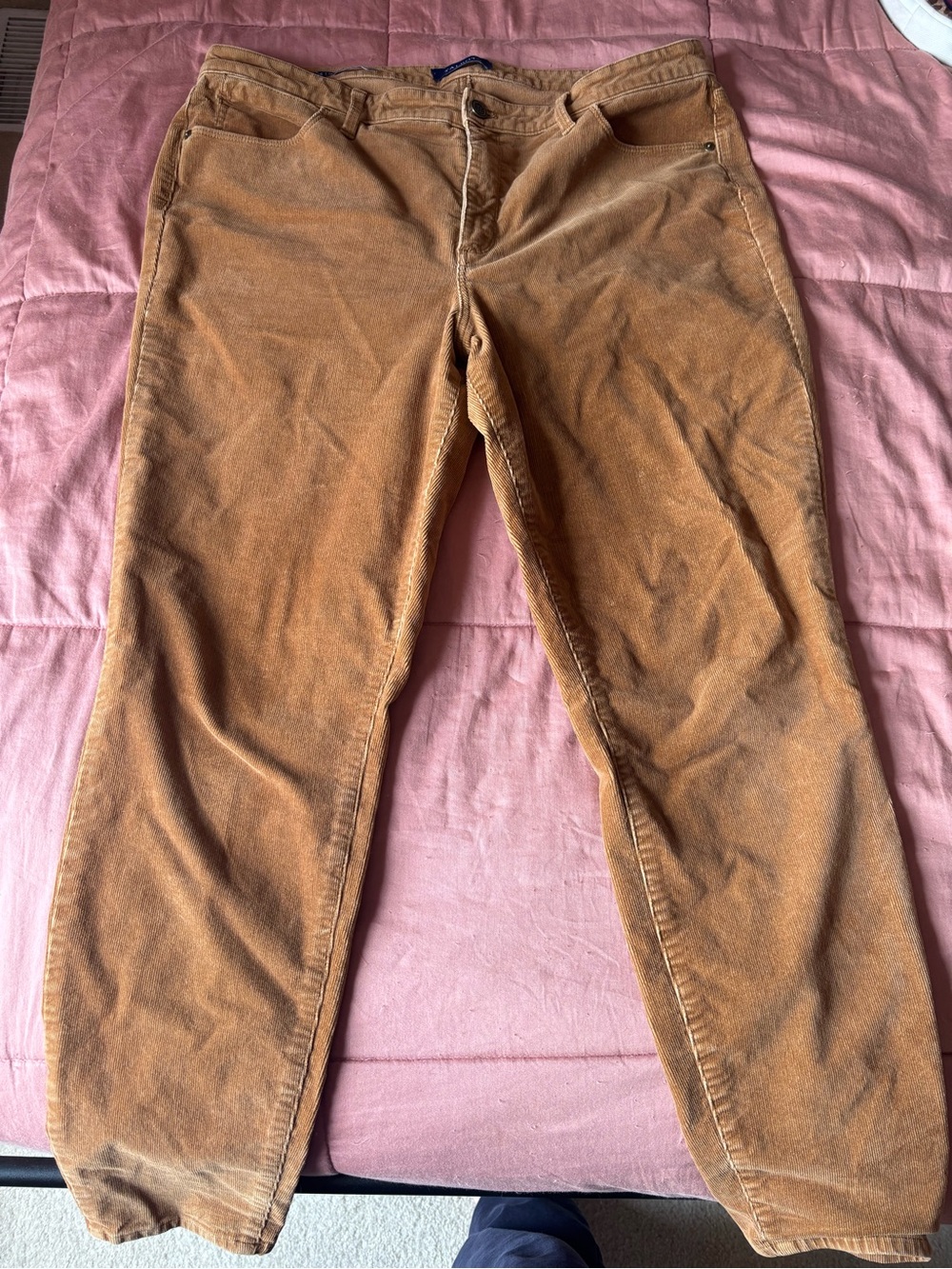 Talbots Women's Corduroy Pants in Rust Brown